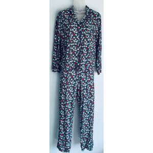 Pajama Set Pants Long Sleeve XS Floral Cozy Soft